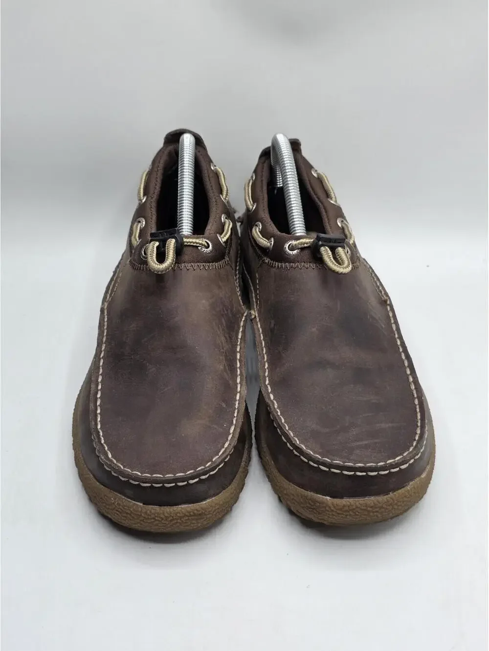 Sperry Top-Sider Mens 7.5 M Brown Leather Faux Fur Lined Boat Moccasin Shoes
